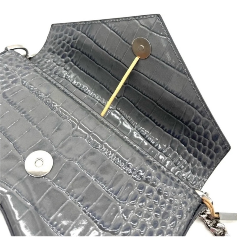 Michael Kors Collection Manhattan Medium Crocodile Embossed Patent Leather Bag - Picture 10 of 11